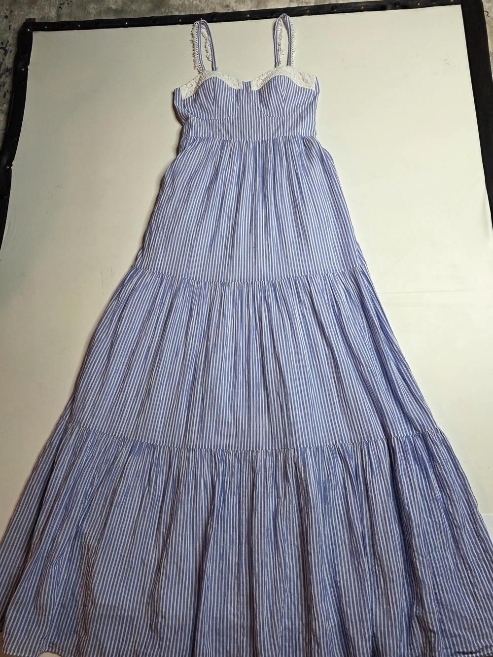 LILLY PULITZER Blue & White Striped Tiered Sundress